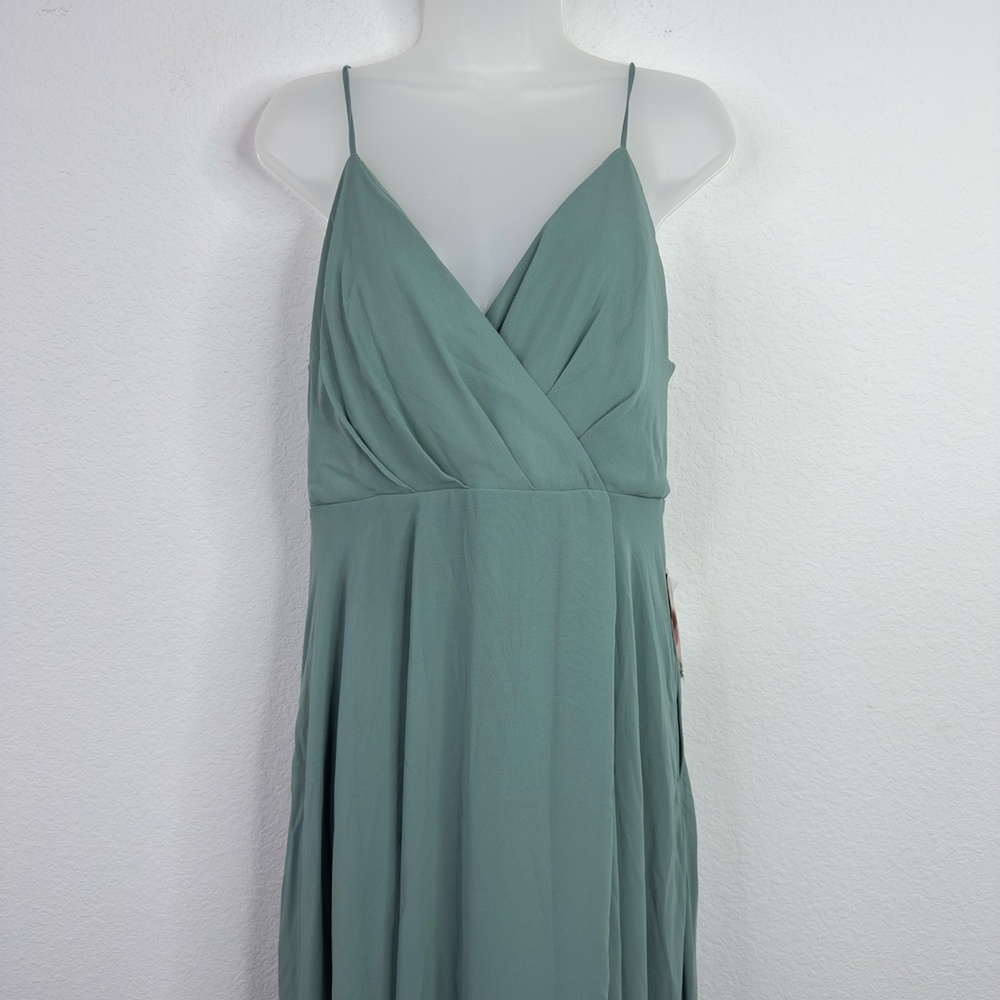 Birdy Grey Dress Womens L Green Kaia Flowy Romantic‎ Formal Wedding Bridesmaid - Picture 3 of 11
